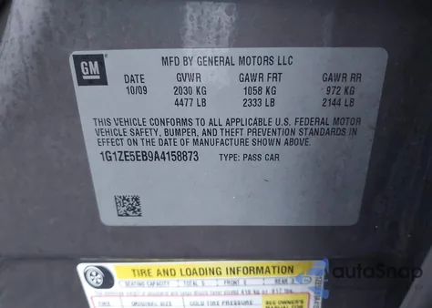 2010 Chevrolet Malibu Ltz z USA, uszkodzony, nr VIN 1G1ZE5EB9A4158873